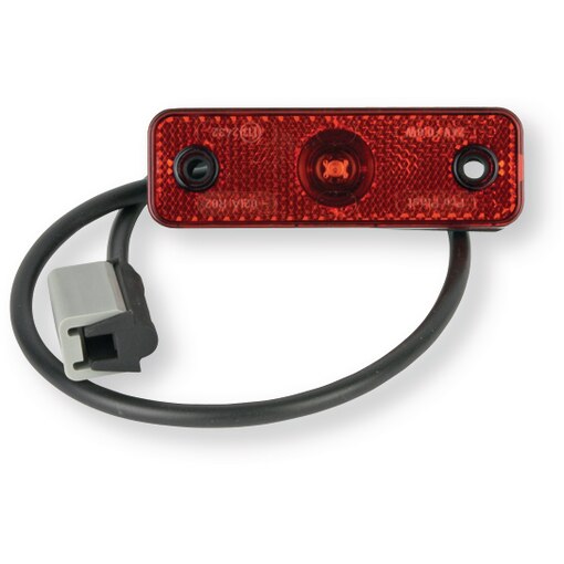 Feu latéral rouge 1 LED 24 volts sortie 90° connecteur rapide